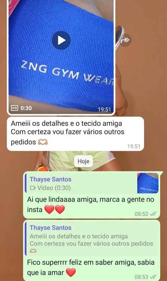 Depoimento de revendedora ZNG no WhatsApp